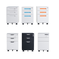 Armoire à dossiers en acier moderne à 3 tiroirs avec serrure, armoire de rangement mobile en fer, mobilier de bureau, piédestal mobile