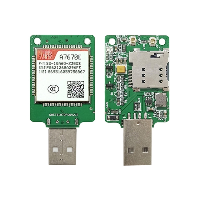SIMCOM A7670E USB Dongle LTE CAT1 LTE-FDD LTE-TDD Gsm Gprs Edge Module LGS support 4G A7670E European band B1/B3/B5/B7/B8/B20