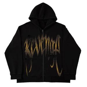 AL5720 2023 Latest Design Reflective Designer Oversized Y2K Street Essentials Embroidered 3D Printed <b>Zip</b>-Up Hoodie Eco-Friendly - Product Image 5