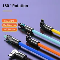 Kabel Siku Putar Silikon Cair 1M/2M 6A Pengisian Daya Super Cepat Kabel Data USB-C Tahan Lama Fleksibel Transfer Kecepatan Tinggi