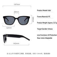 Gafas de Sol Cuadradas Extra Grandes con Protección UV Modelo 666 para Hombre y Mujer, Ideales para Conducir al Aire Libre, con Certificación CE, Gran Venta