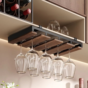 <span class=keywords><strong>Estante</strong></span> <span class=keywords><strong>para</strong></span> <span class=keywords><strong>Copas</strong></span> de Vino de Nogal de Una Sola Capa, Almacenamiento Invertido, Organizador de Cocina, Venta al por Mayor de Fábrica - Product Image 4