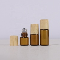 1mL 2ml 3ml Easy Take Tawny Rodillo de aceite esencial Botella de vidrio Patrón de bambú Tapa de plástico Tapa de rosca para botella de rollo de aceite de perfume