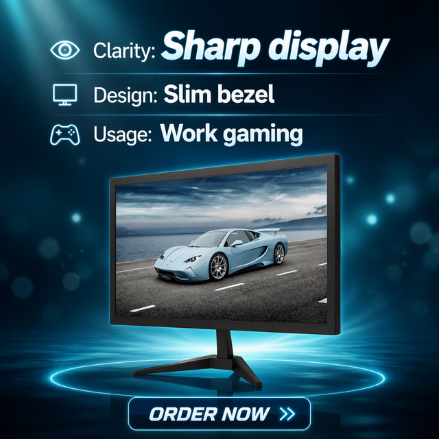 MNT20 Refurbished 19.5inch Computer Monitor 75Hz 1600X900 VGA Interface VESA Mount TN LED Office Home Screen