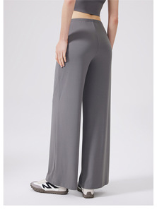 Wholesale Women's Drawstring High Waist Wide Leg Yoga Pants <b>Flowy</b> Lounge Trousers Buttery Soft Fitness Casual Sports Pants - Product Image 4