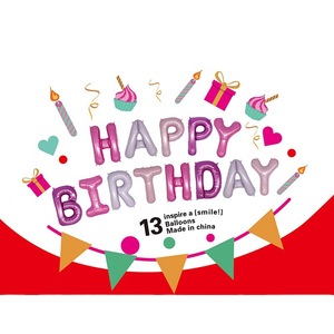 16 pulgadas Feliz <span class=keywords><strong>cumpleaños</strong></span> película de aluminio Faux Beauty Slim globo conjunto <span class=keywords><strong>cumpleaños</strong></span> carta fiesta decoraciones - Product Image 5