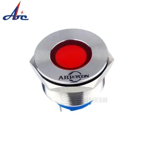 waterproof copper plated chrome dia.16mm circle illuminated Indicator Lamp