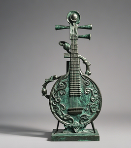 Chinese Tradition Classical Music Wholesale Instrument Stunning Bronze <strong>Lute</strong> Sculpture <strong>for</strong> <strong>Sale</strong> - Product Image 2