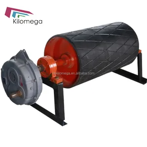 High Quality Quarry 650mm Dia Conveyor Roller Drum With Motor And Gearbox Rubber Lagging Conveyor Head Pulley