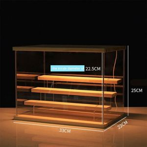 Support de rangement et d'exposition mural multifonctionnel en bois transparent, anti-poussière, de haute qualité, avec logo personnalisé pour usine - Product Image 3