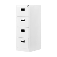 Archivador de Acero de Fábrica con 4 Cajones, Mueble de Oficina Metálico para Almacenamiento de Archivos, Estructura Desmontable