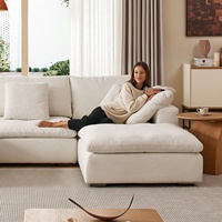 Mediterranes Neues Design Wasserdichte Stoff-U-förmige Modulsofa Cloud Couch Eckgarnitur für den Heimgebrauch