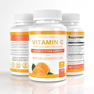 도매 비타민 C 캡슐 면역 건강 비건 보충 4-IN-1
