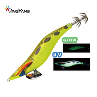 Nouveau lancement de JINGYANG: leurres de calmar de crevettes avec des traits lumineux et UV pour la pêche en eau salée