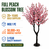 Arbre artificiel à fleurs de pêcher, plante artificielle rose réaliste, verdure décorative pour intérieur et extérieur, fournitures de jardinage en détail
