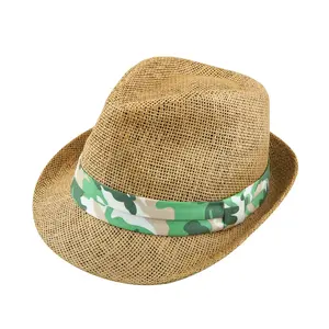 Jaki Jayi Goede Kwaliteit Hot Selling Zomer Panama Fedora Strohoed Goedkope Aangepaste Lint Gentlemanly Mannen Stro Fedora Hoeden