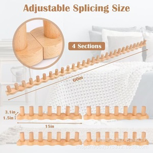 Tissolage à tricoter en bois réglable de 60 pouces, outil artisanal pour projets faits main - Product Image 1