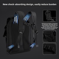 Nouveau sac à dos de voyage pour homme en polyester Oxford avec fermeture éclair, grande capacité, imperméable, sangle à coussin d'air, sac à dos décontracté pour le sport et les activités de plein air, sac pour ordinateur