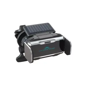 2022 Solar Power Mobile Phone Holder Mount Bracket Rotation Universal Electric Car Wireless Charger