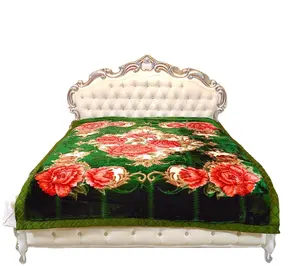 Selimut murah kualitas tinggi di Rusia dengan 5-7kg selimut raschel murah grosir tempat tidur selimut cerpelai polos