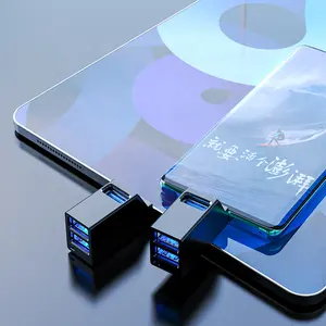 Заводская горячая Распродажа мини-алюминиевый черный серый Usb Type C 3,0 3 порта концентратор для Mac ПК мобильного телефона