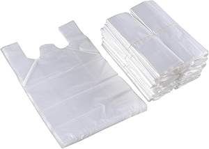 Clear HDPE Customizable T-Shirt <b>Bags</b> with Handles Reusable & Recyclable for Eco-Friendly Supermarket & Business Shopping - Product Image 6