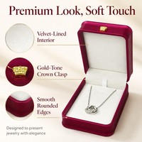 Fandi Hochwertige Handgefertigte Kunststoff+Leder Schmuck-Geschenkbox mit Individuellem Logo für Eheringe, Ohrringe, Armreifen, Anpassbare Größe