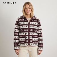 Veste Homme Polaire Imprimée Nordique Hiver Chaud Épaisse Style Sherpa Manteau Streetwear Tendance Vêtement d'extérieur à la Mode En Stock