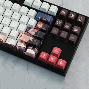 Genshin-Juego de teclas PBT para teclado mecánico, juego de teclas con perfil de cerezas, de impacto <span class=keywords><strong>Hu</strong></span> <span class=keywords><strong>Tao</strong></span> /Kamisato Ayaka/<span class=keywords><strong>Raiden</strong></span> <span class=keywords><strong>Shogun</strong></span>, 136 - Product Image 5