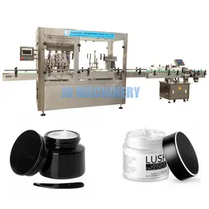 8 Filling Nozzles Automatic Facial Scrub Butter Paste Capping Small Bottle Face Cosmetic Cream Filling Machine