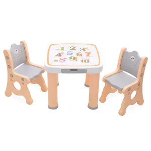 Multifunctionele Kids Studie Tekening Tafel Stoel Set Kids Plastic Meubilair Studie Tafel En Stoelen