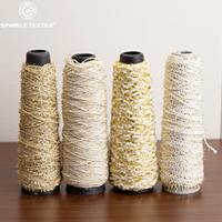 Wholesale Sequin Fancy Yarn Polyester Cotton Blended Yarn Metallic Thread Feather Yarn Glitter Fancy Yarn for Knitting Weaving