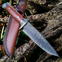 Couteau portable XFD en acier Damas haute dureté avec étui, pour fruits, camping, viande, survie en extérieur, brise-glace, lavable au lave-vaisselle