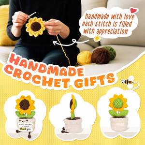 Regalos de Agradecimiento Hechos a Mano, Decoración de Girasol Positivo en Crochet, Lindo Regalo de Agradecimiento con Tarjeta Cálida para Amigos y Familiares - Product Image 2