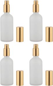 3.3oz 100ml Empty Frosted Blue Black Amber Transparent Fine Mist Glass <b>Spray</b> <b>Perfume</b> <b>Bottle</b> with Gold Silver Sprayer Pump - Product Image 1