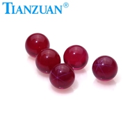 Saphir étoile artificiel, rubis rouge, forme sphérique/forme de boule, corindon rouge sans trou