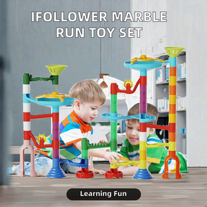 <span class=keywords><strong>Circuit</strong></span> de <span class=keywords><strong>billes</strong></span> Ifollower Tricky Marble Run 110 pièces, couleurs macaron, en plastique ABS, jeu de construction éducatif et amusant, éléments robustes et sûrs - Product Image 1