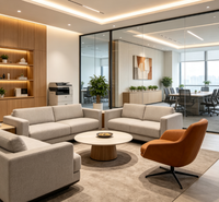 Conception d'intérieur personnalisée pour bureau au deuxième étage avec planification spatiale, aménagement de mobilier pour la direction et la R&D pour bâtiments d'entreprise