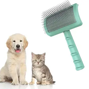 Pet Grooming Wire Brush e Deshedding Plástico Grande Slicker massagem Gatos Cão Escova para Cabelos Longos Cães Gatos