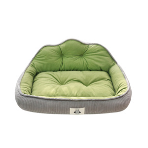 Coussin pour animaux de compagnie rectangulaire gris-vert en fibre de polyester, pour chien, utilisable en toutes saisons - Product Image 1
