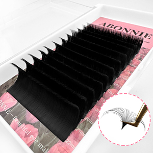 Abonnie 0.03 0.05mm <span class=keywords><strong>Cils</strong></span> Volume Fleurissant Effet <span class=keywords><strong>Bouquet</strong></span> Facile à Ventiler Noir Mat Extension de <span class=keywords><strong>Cils</strong></span> Easy Fan - Product Image 2