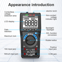 Multimeter Digital MESTEK AC/DC, Tester Transistor, Meter Uji Listrik Profesional, Multimeter Analog Rentang Otomatis