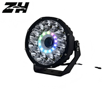Nouveau projecteur LED rond étanche de 7 pouces pour tout-terrain, lumière de conduite RGB avec éclairage laser automobile, ajustement universel