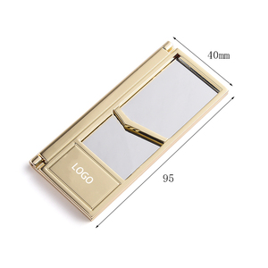High End Shiny Gold-Plated Dual Sided Double Magnifying Personalized Foldable Small Portable Mini Cosmetic Mirror for Makeup - Product Image 3