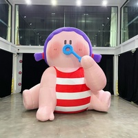 Fille de dessin animé gonflable personnalisée en maillot de bain, mascotte géante gonflable en tissu Oxford, personnage gonflable pour décoration