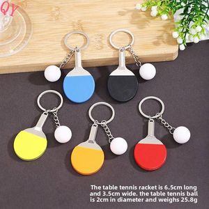 QQ <b>Mini</b> Minimalist Design PVC <b>Table</b> Tennis Racket and Ball Keychain Set Creative Fashionable Trendy Bag Charm Toy - Product Image 3