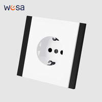 Enchufe de Pared WESA 16A, 1 Tomacorriente, Estándar Europeo Schuko, Diseño Moderno y Lujoso