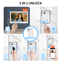 Système d'interphone vidéo WiFi Anjielo 7/10 pouces à 4 fils avec déverrouillage 5-en-1 par empreinte digitale, RFID, mot de passe et application pour maison et appartement