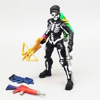 Figurine d'action féminine de 6 pouces au design personnalisé avec pistolet en plastique 3D, jouet d'arme en plastique unisexe emballé dans une boîte
