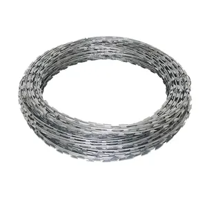 Bto 22 low price concertina wires hot dipped razor fence barbed wire price for sale weight per meter supply